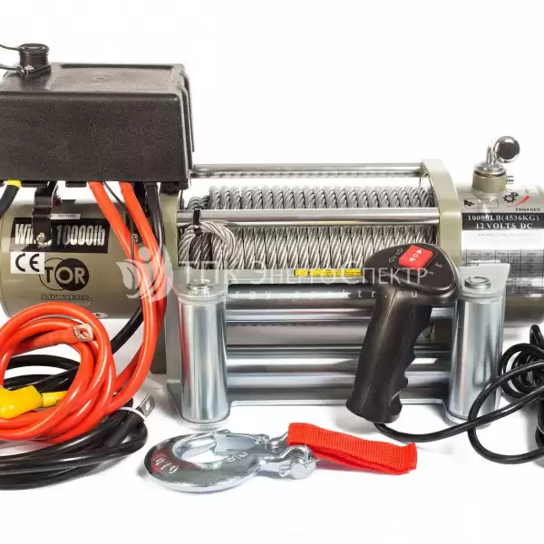 Лебедка автомобильная TOR ЛА S10000 г/п 4536 кг 28 м 12V